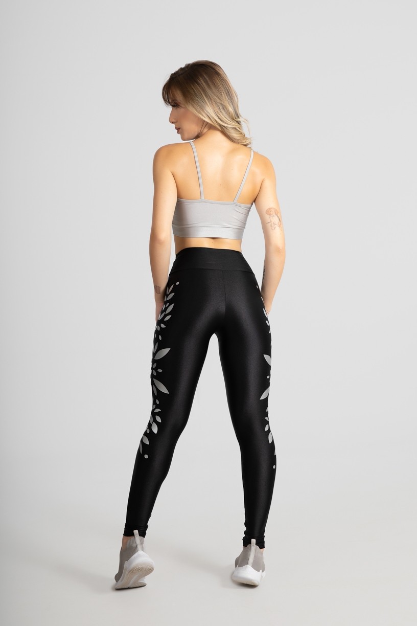 Calça Legging Básica com Silk (Preto) | Ref: GO528-C