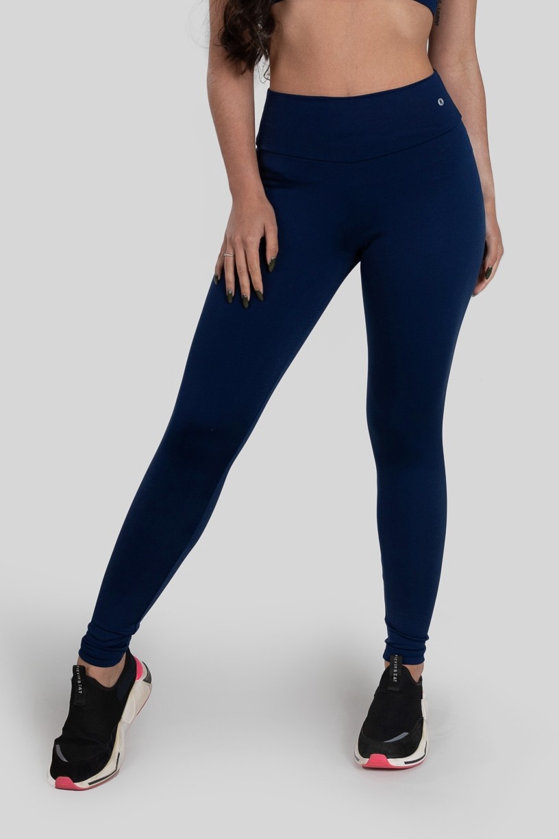 Calça Legging Básica de Poliéster (Azul Marinho)  Ref K3180-D