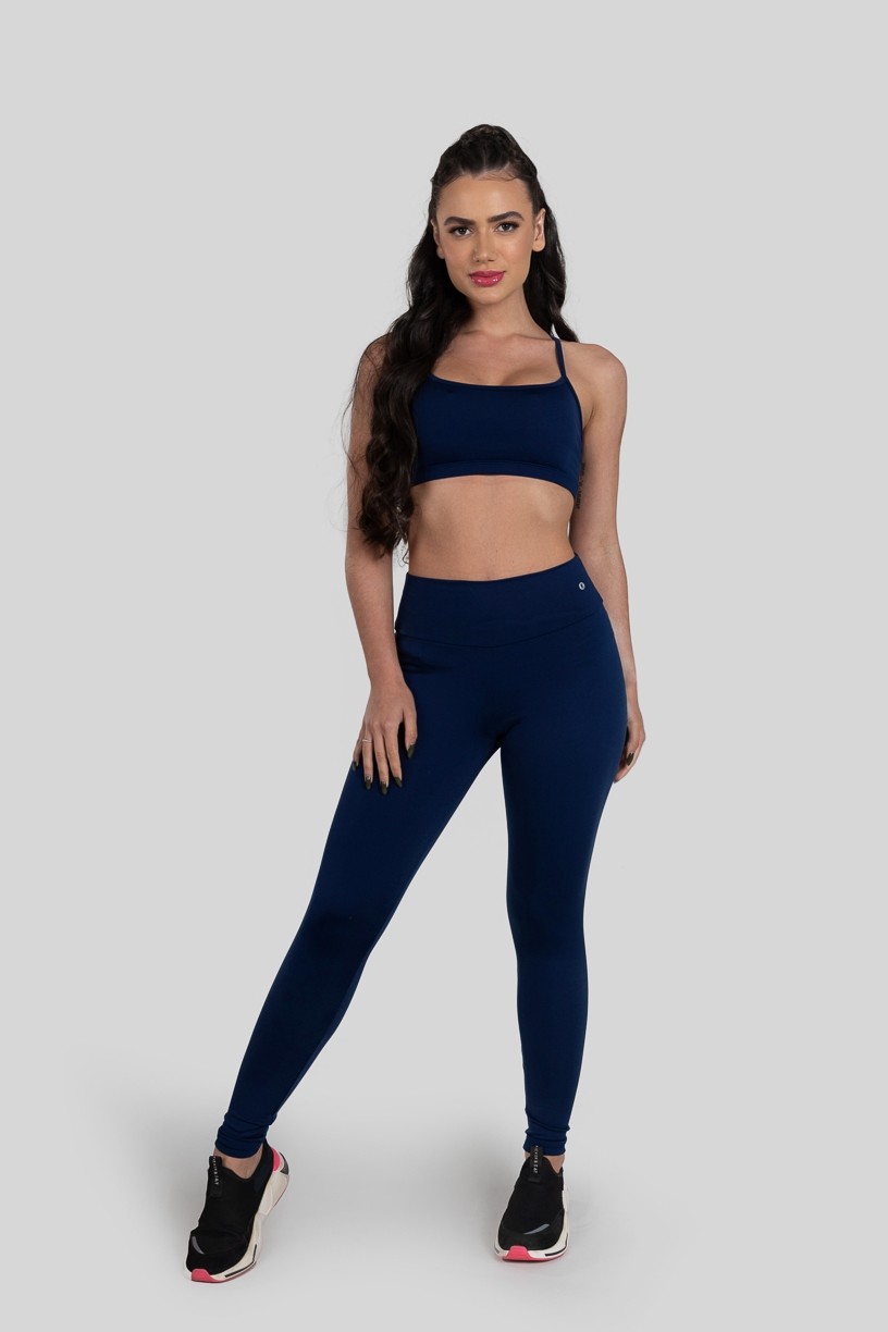 Calça Legging Básica de Poliéster (Azul Marinho)  Ref K3180-D
