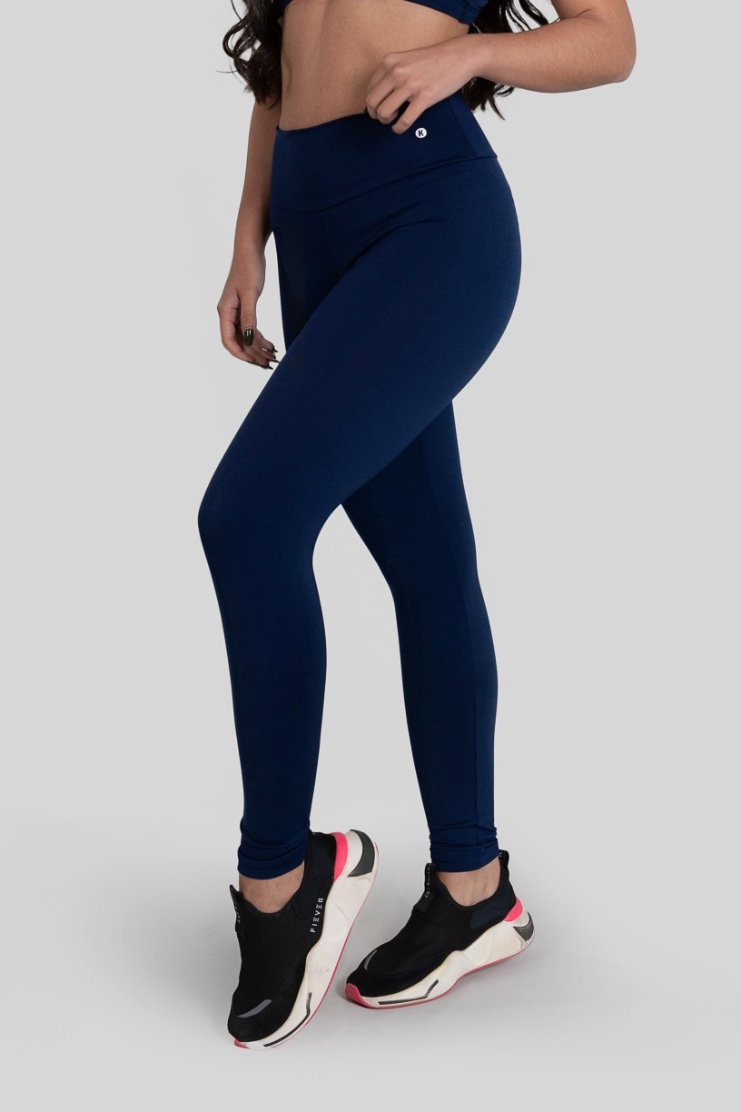 Calça Legging Básica de Poliéster (Azul Marinho)  Ref K3180-D
