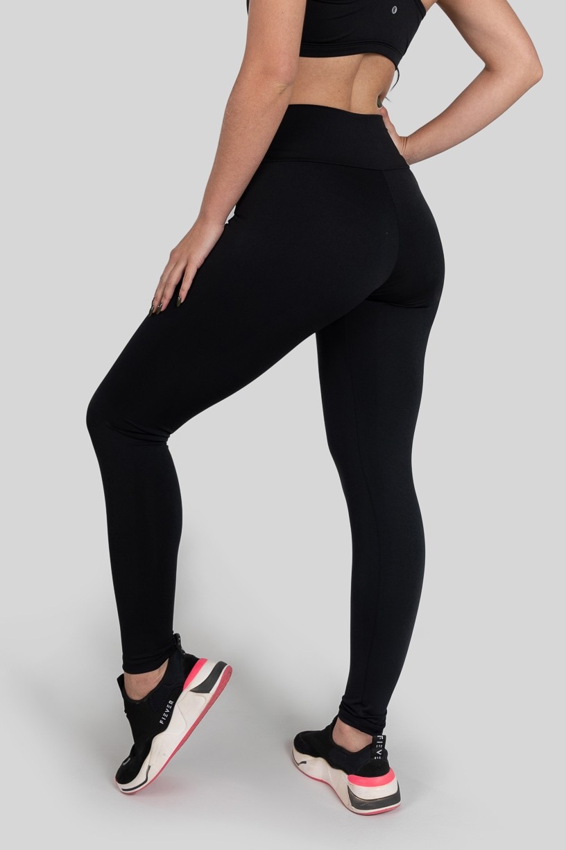 Calça Legging Básica de Poliéster (Preto)  Ref K3180-A
