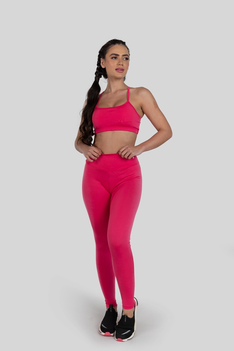 Calça Legging Básica de Poliéster (Rosa Pink)  Ref K3180-C