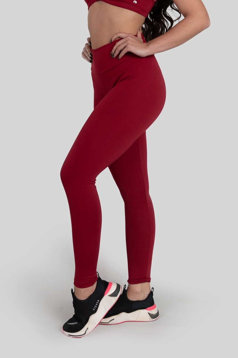 Calça Legging Básica de Poliéster (Vinho)  Ref K3180-E