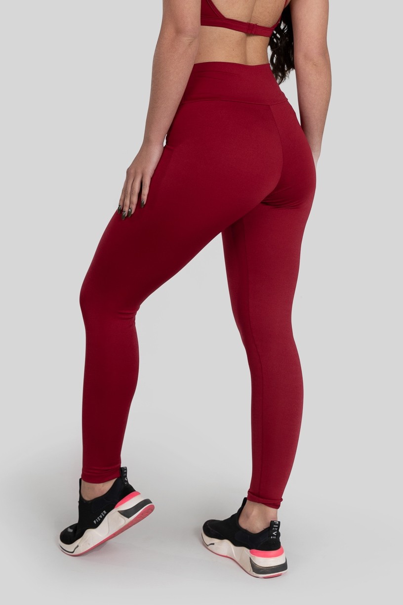Calça Legging Básica de Poliéster (Vinho)  Ref K3180-E