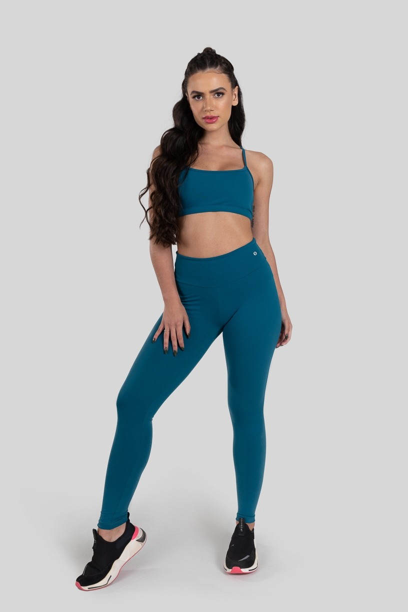 Calça Legging Básica de Poliamida (Azul Petróleo)  Ref K3185-A