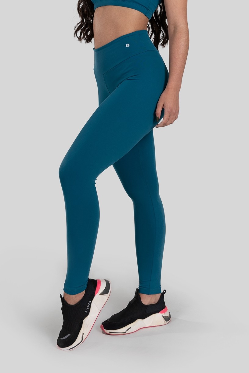 Calça Legging Básica de Poliamida (Azul Petróleo)  Ref K3185-A