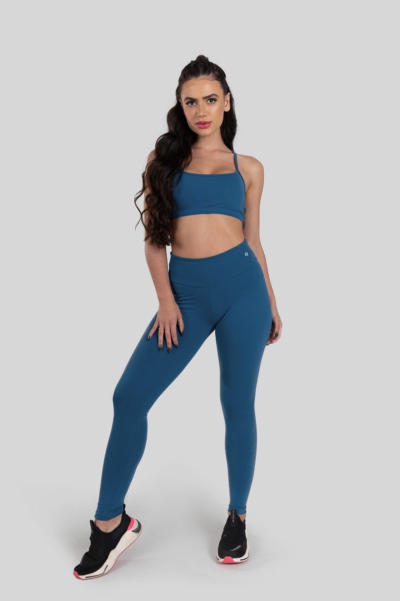 Calça Legging Básica de Poliamida (Azul)  Ref K3185-C