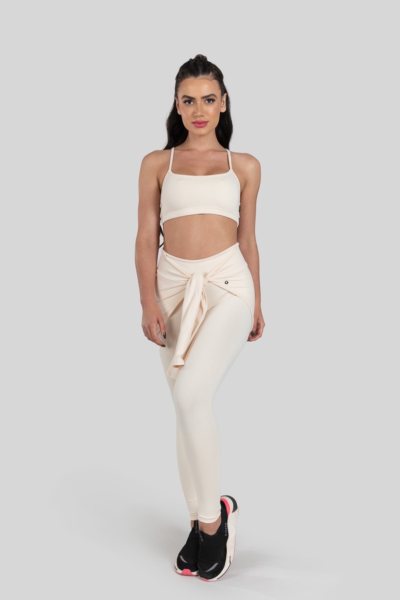 Calça Legging Básica de Poliamida (Bege) | Ref: K3185-D