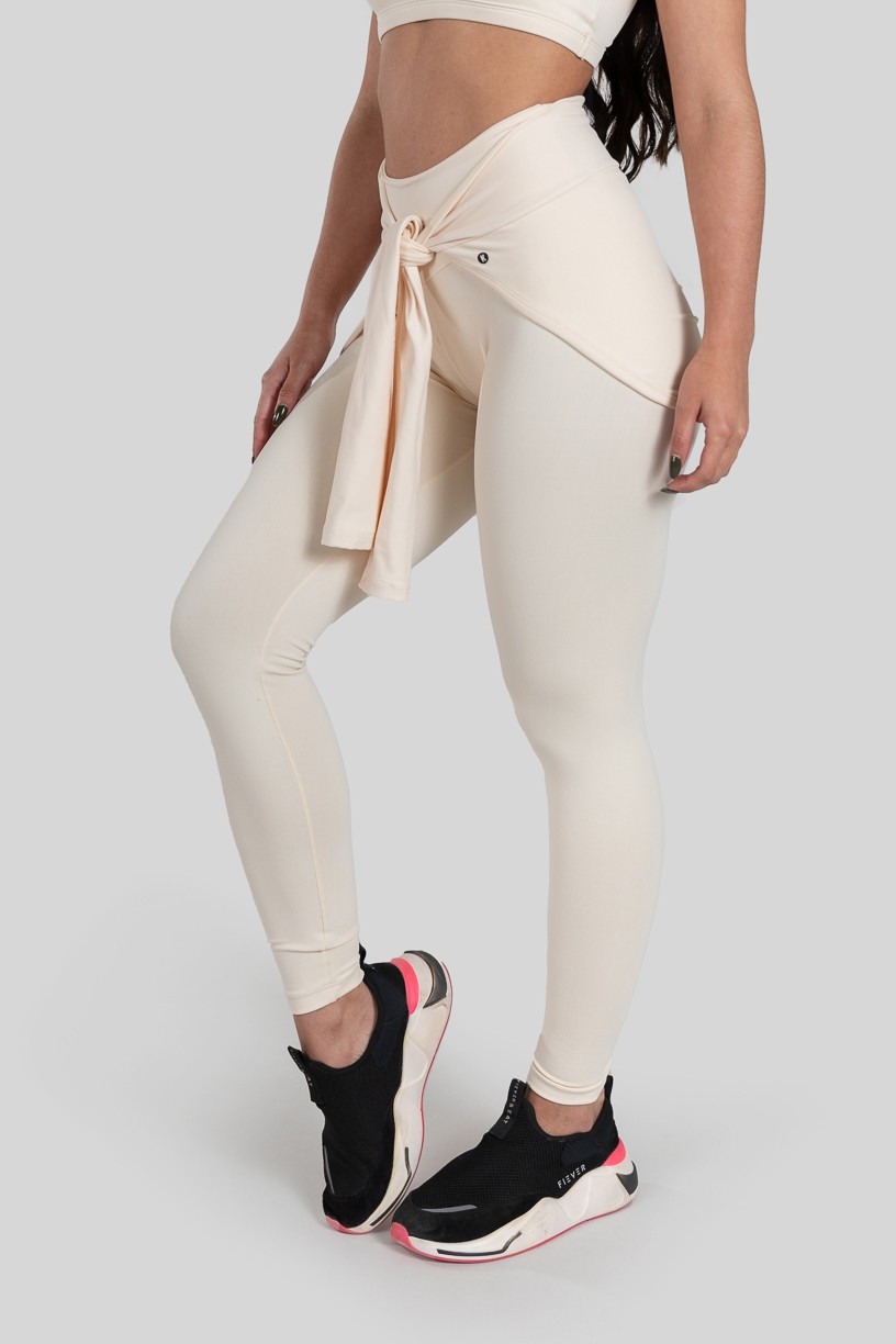 Calça Legging Básica de Poliamida (Bege) | Ref: K3185-D