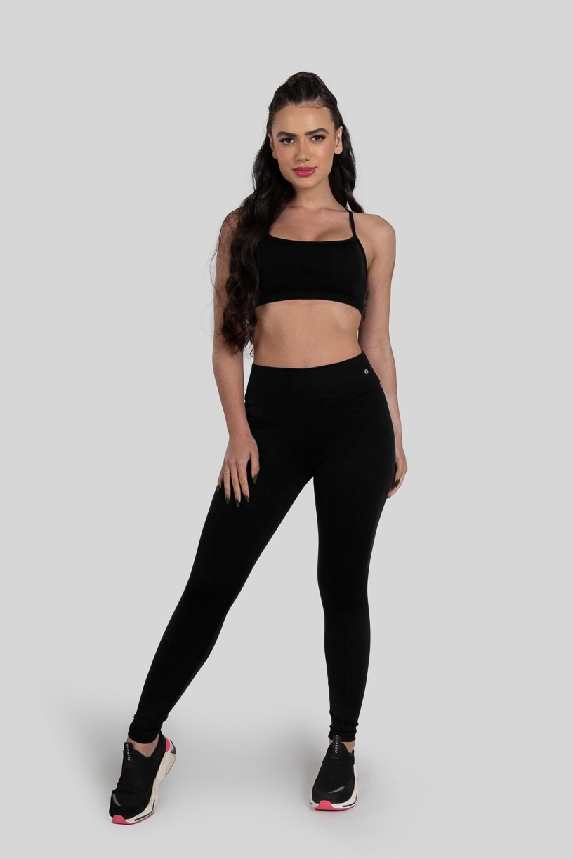 Calça Legging Básica de Poliamida (Preto)  Ref K3185-F