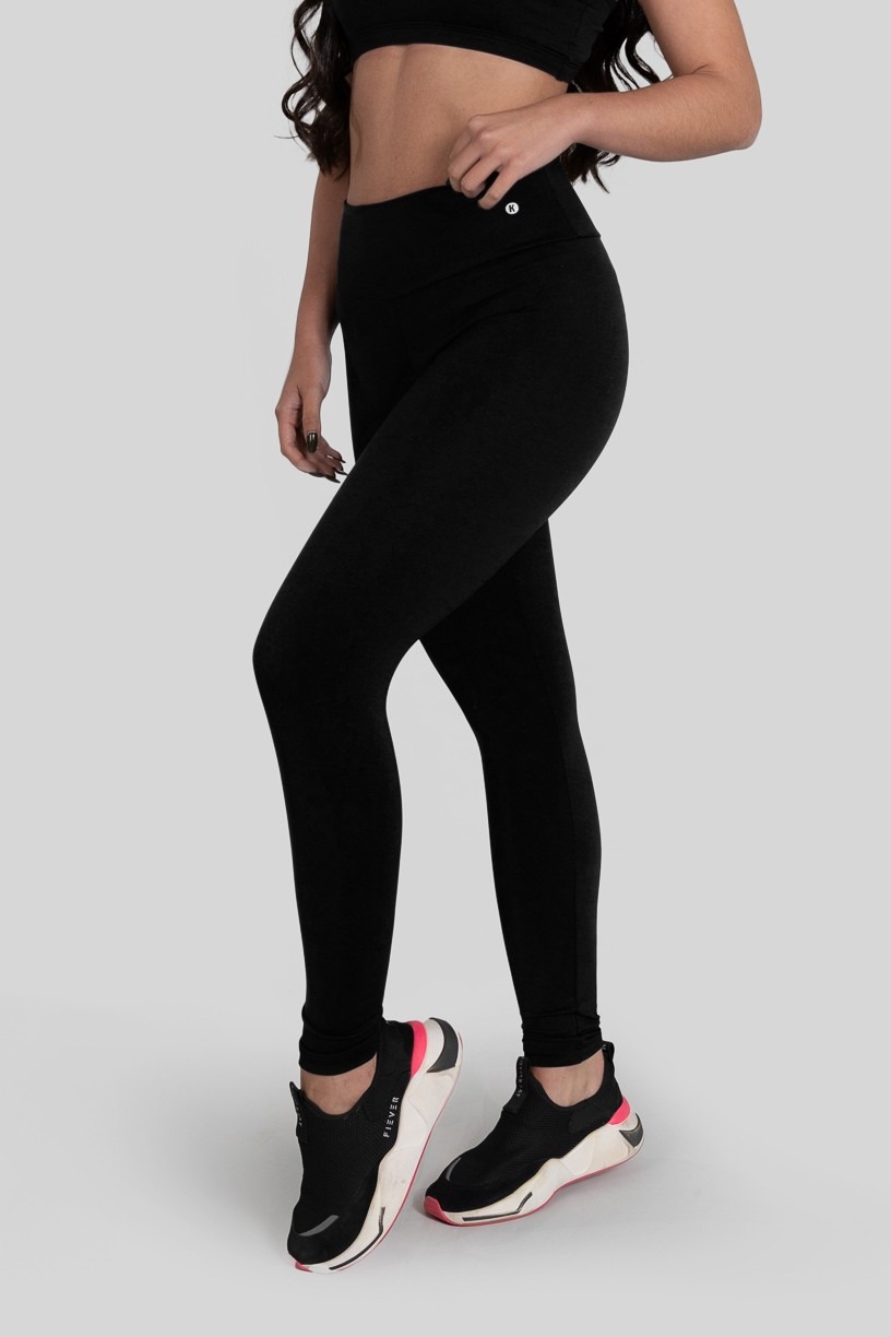 Calça Legging Básica de Poliamida (Preto)  Ref K3185-F