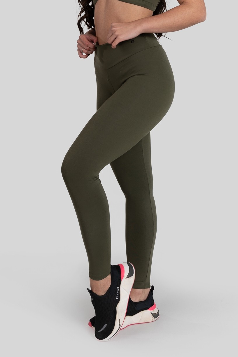 Calça Legging Básica de Poliamida (Verde Militar) | Ref: K3185-B