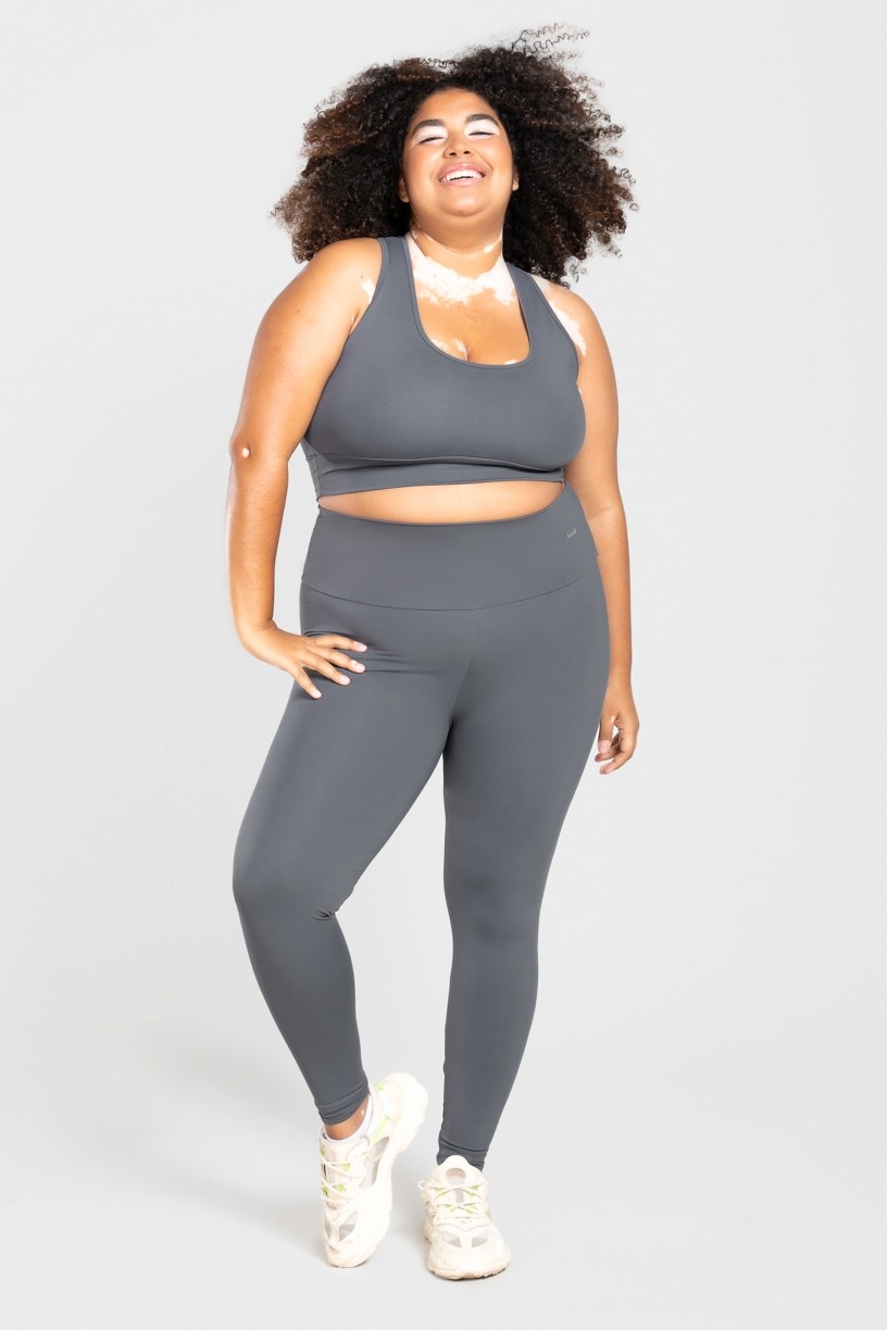 Calça Legging Básica Plus Size (Chumbo) | Ref: KP3074-F