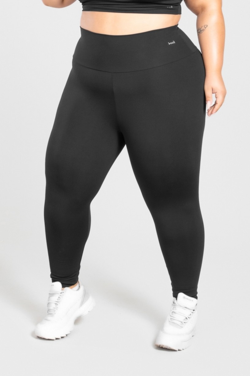 Calça Legging Básica Plus Size (Preto) | Ref: KP3074-A