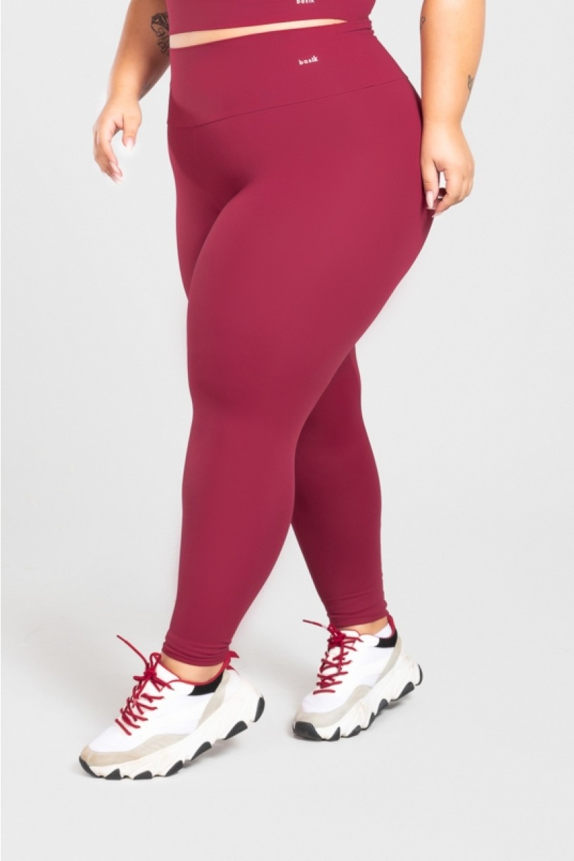 Calça Legging Básica Plus Size (Vinho) | Ref: KP3074-C