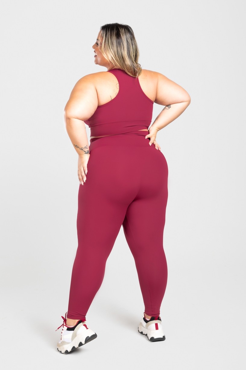 Calça Legging Básica Plus Size (Vinho) | Ref: KP3074-C