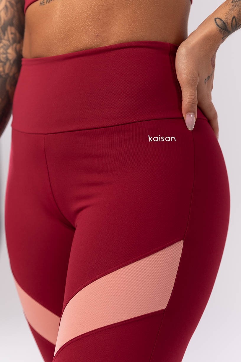 K4011-A_Calca_Legging_Bicolor_com_Recortes_Vinho__Rosa_Claro__Ref:_K4011-A