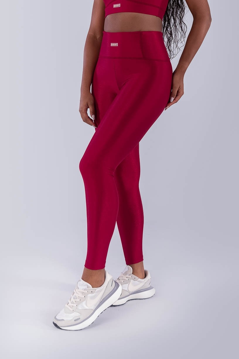 Calça Legging Canelado com Bolso no Cós (Cereja) | Ref: K4493-B