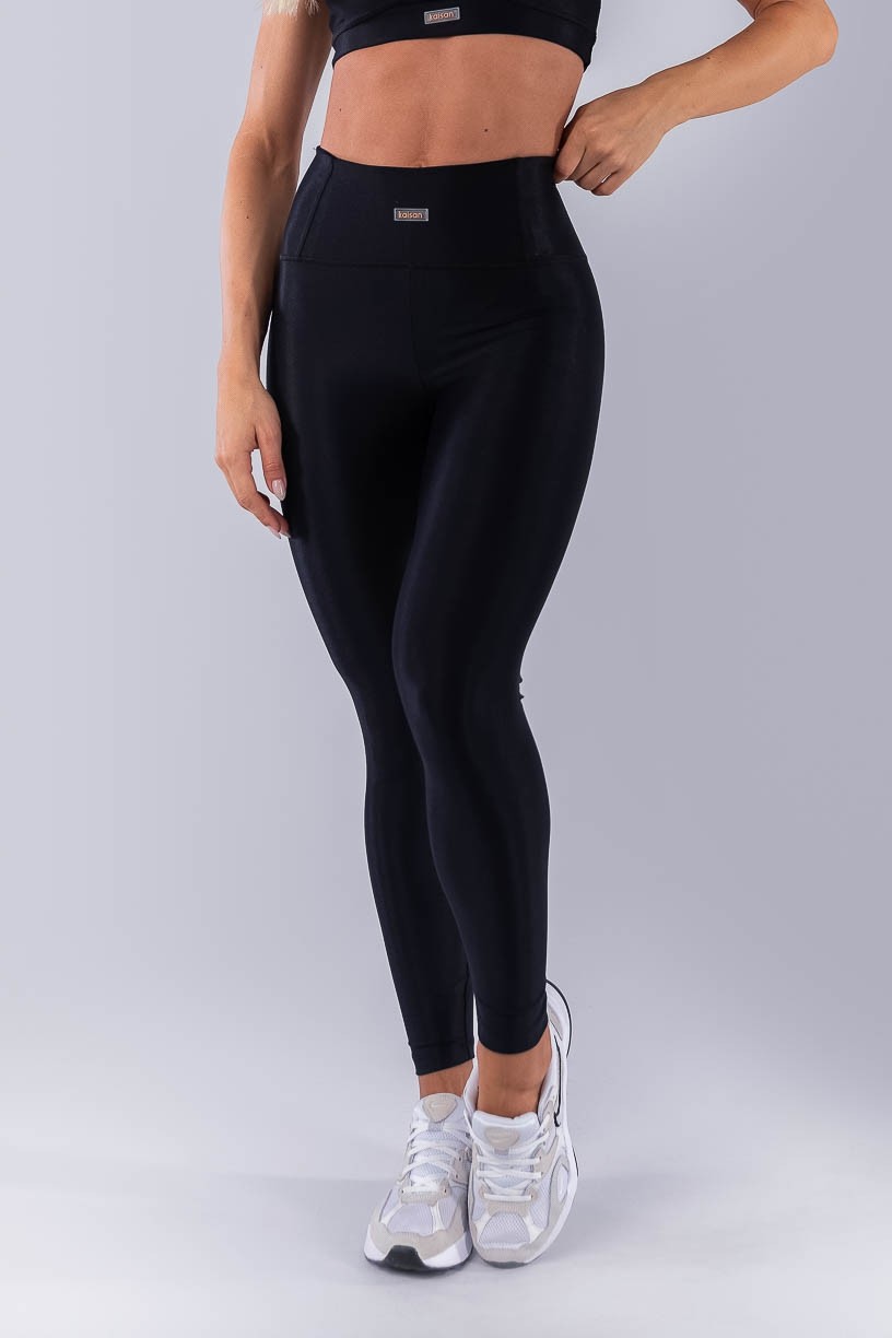 Calça Legging Canelado com Bolso no Cós (Preto) | Ref: K4493-A