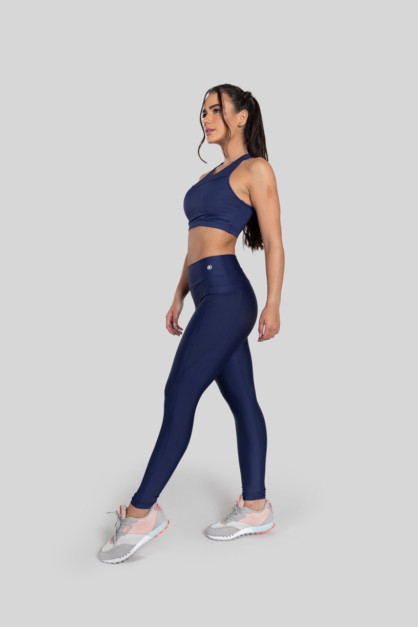 Calça Legging com Bolso em Tule (Azul Marinho)  Ref K2871-D