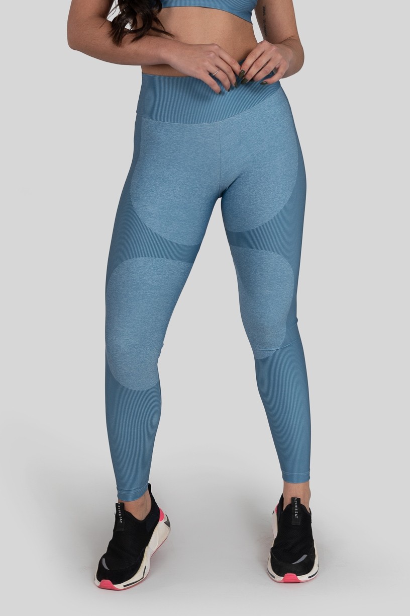 Calça Legging com Cós Duplo Estampa Digital (Blue Bubble) | Ref: K3068-D