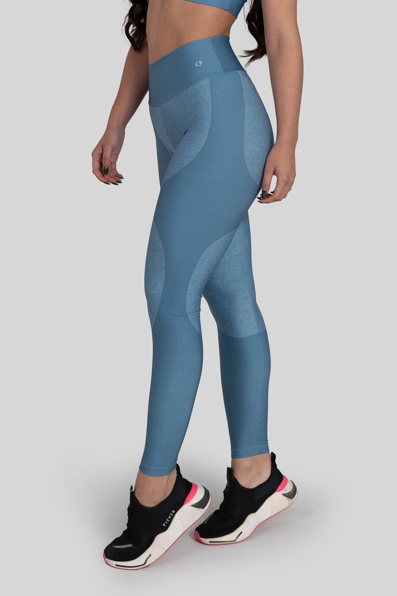 Calça Legging com Cós Duplo Estampa Digital (Blue Bubble) | Ref: K3068-D