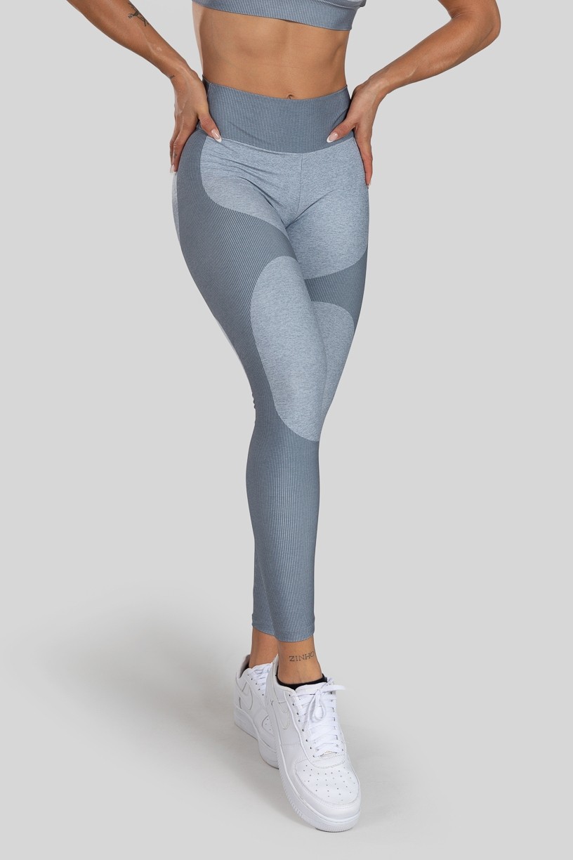 Calça Legging com Cós Duplo Estampa Digital (Gray Bubble) | Ref: K3068-C 