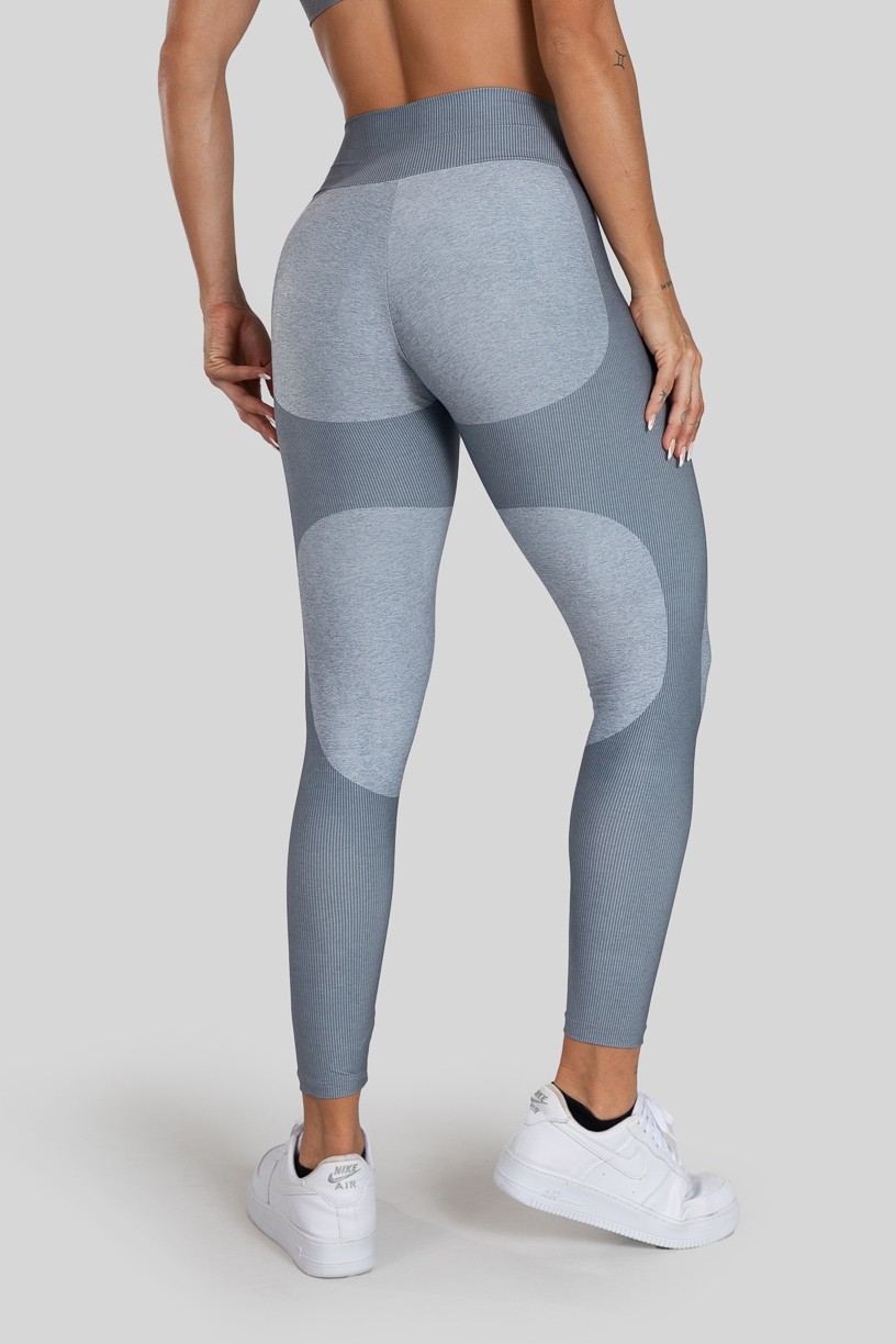 Calça Legging com Cós Duplo Estampa Digital (Gray Bubble) | Ref: K3068-C 