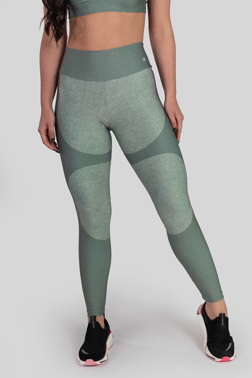 Calça Legging com Cós Duplo Estampa Digital (Green Bubble) | Ref: K3068-B