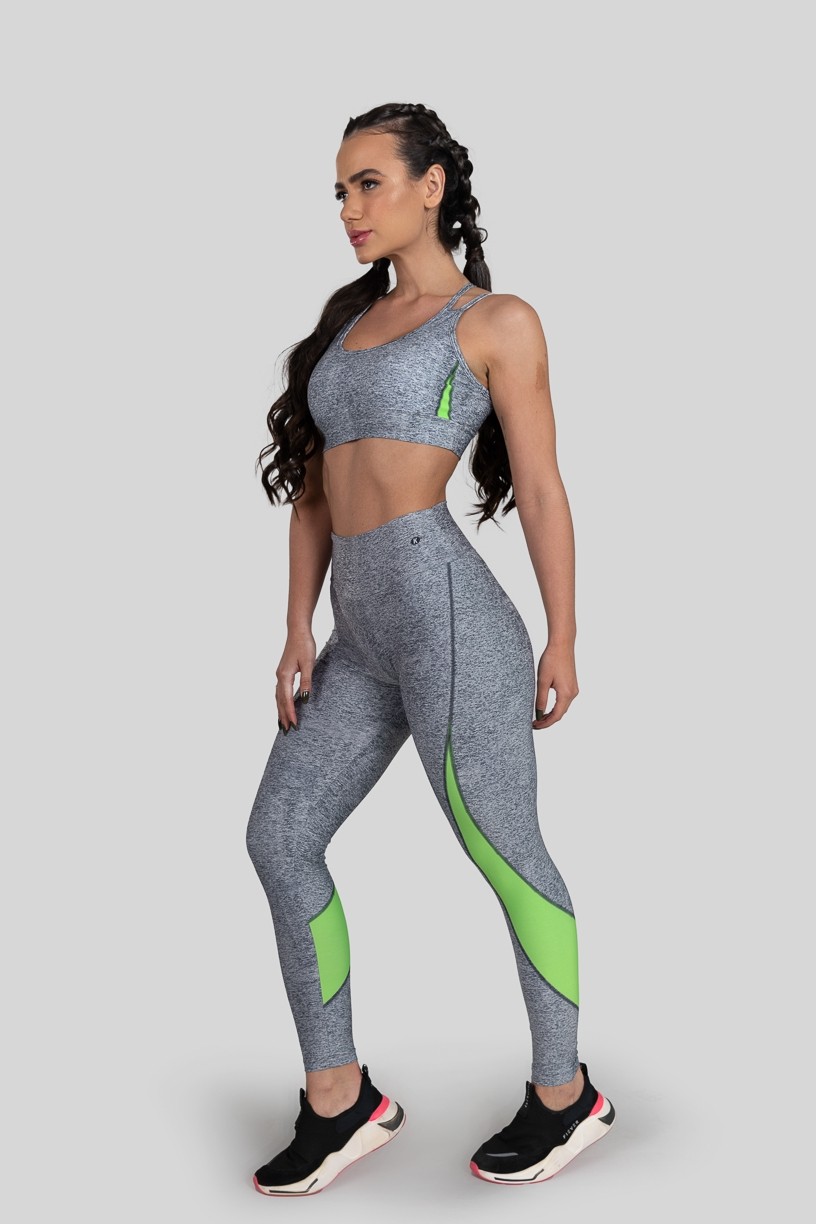 Calça Legging com Cós Duplo Estampa Digital (Neon Cut) | Ref: K3165-B