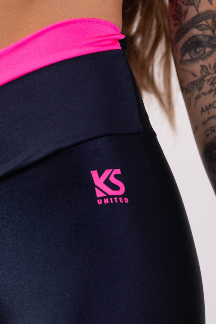 K3488-C_Calca_Legging_com_Cos_Transpassado_Bicolor_Azul_Marinho__Rosa_Neon__Ref:_K3488-C