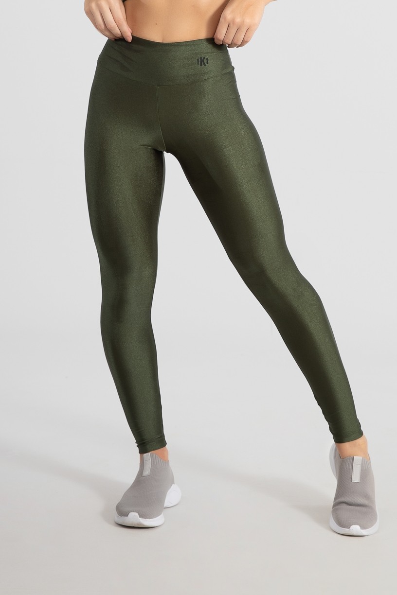 Calça Legging com Cós Triangular (Verde Militar) | Ref: GO530-D