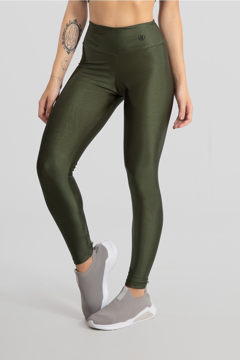 Calça Legging com Cós Triangular (Verde Militar) | Ref: GO530-D