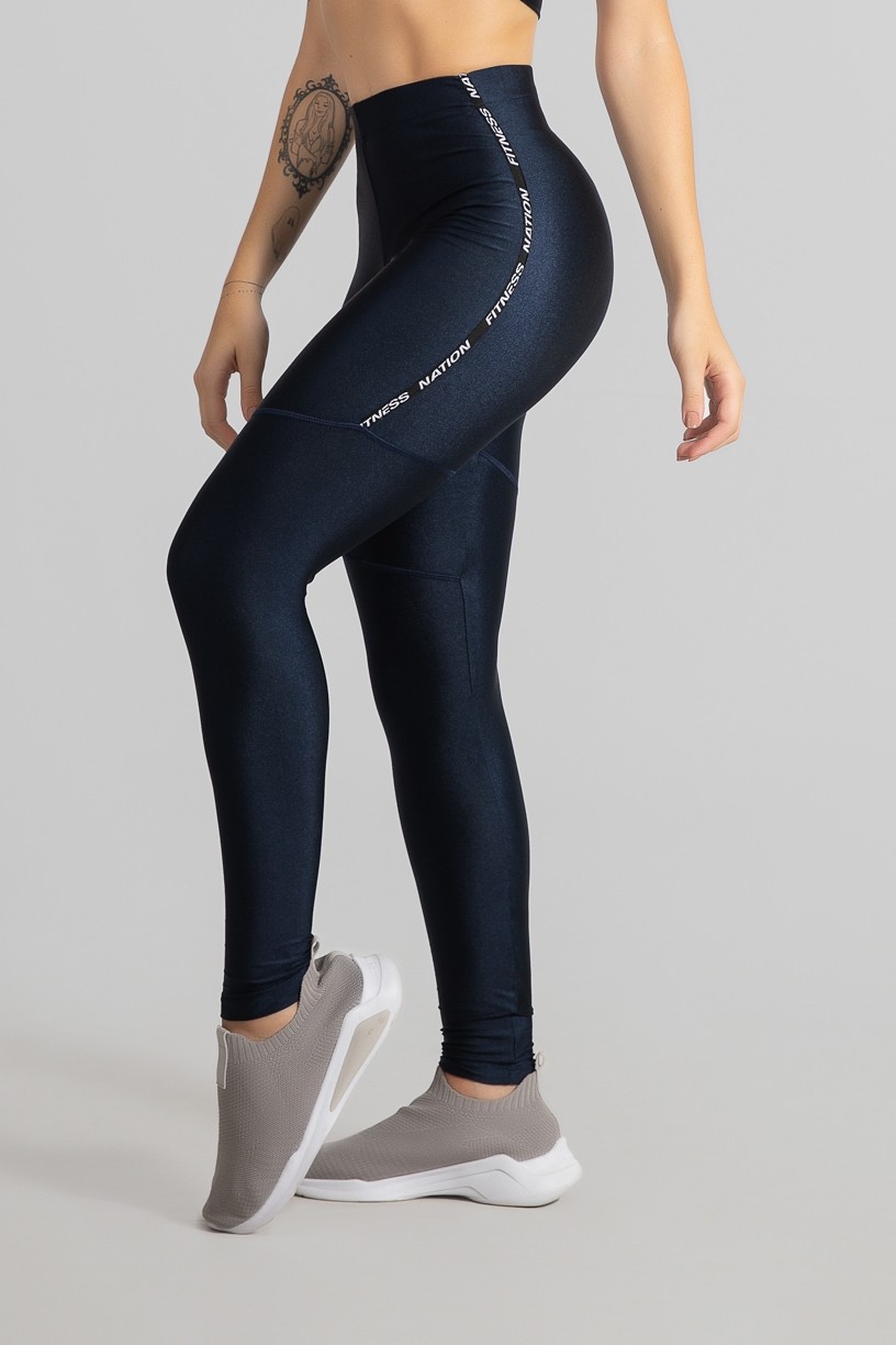 Calça Legging com Chapado (Azul Marinho) | Ref: GO468-D