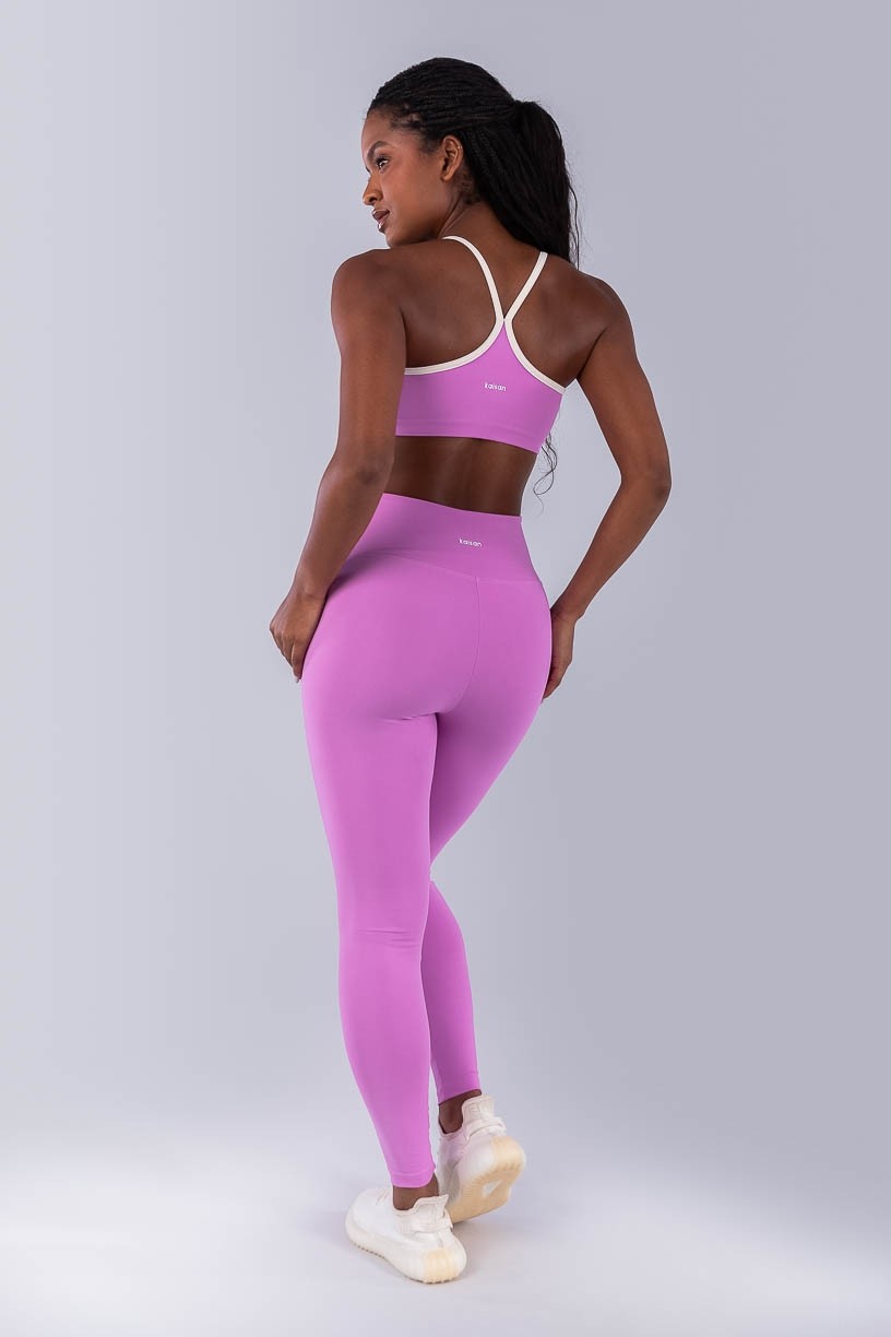Calça Legging com Chapado Cruzado Contrastante (Aurora / Off-White) | Ref: K4482-B