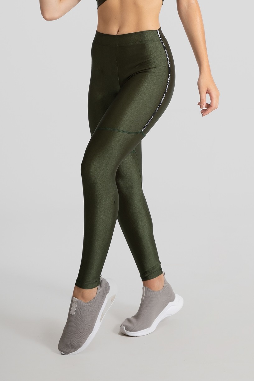 Calça Legging com Chapado (Verde Militar) | Ref: GO468-B