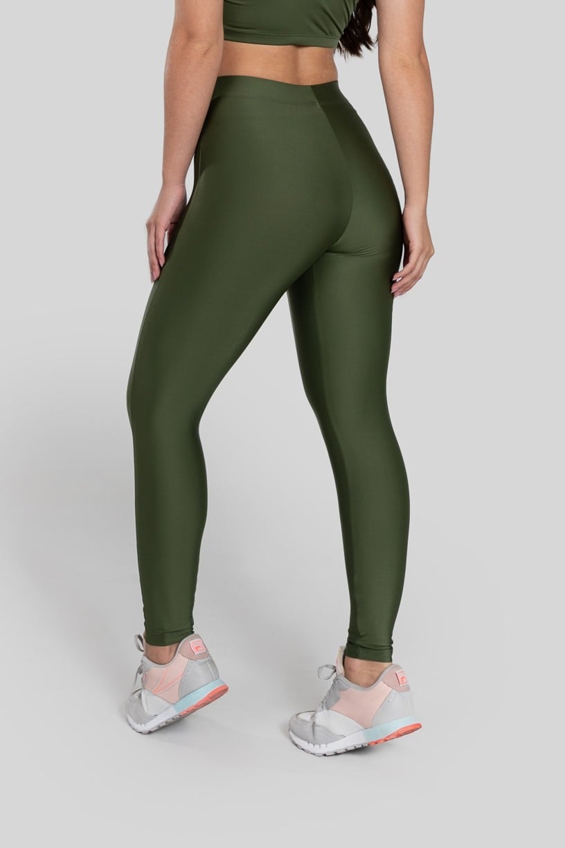 Calça Legging com Elástico em X (Verde Militar  Preto)  Ref K2875-E