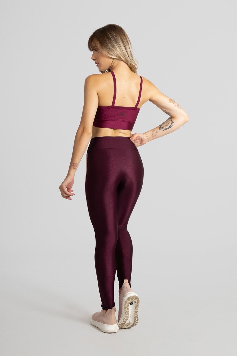 Calça Legging com Faixa Frontal (Bordô / Vinho / Rosê) | Ref: GO464-C