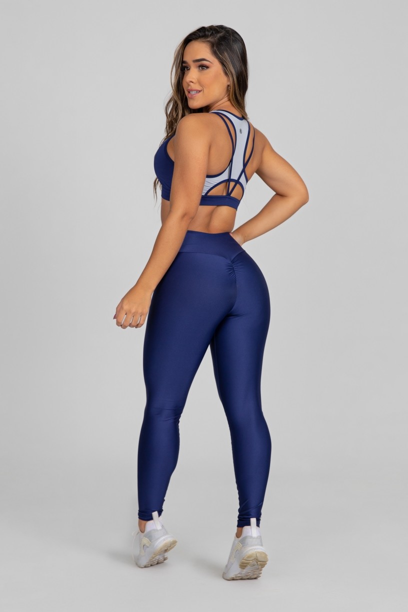 Calça Legging com Franzido Bumbum Up (Azul Marinho) | Ref: K2879-D