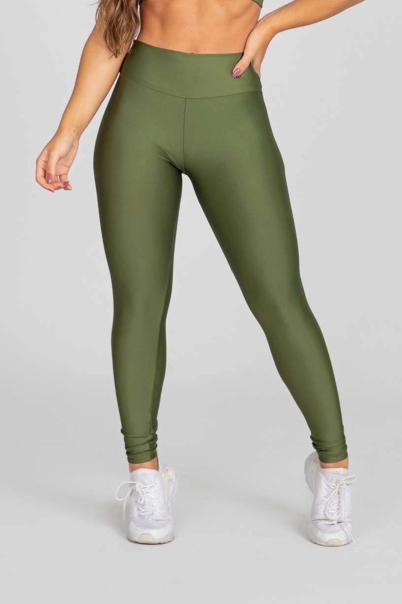 Calça Legging com Franzido Bumbum Up (Verde Militar) | Ref: K2879-E