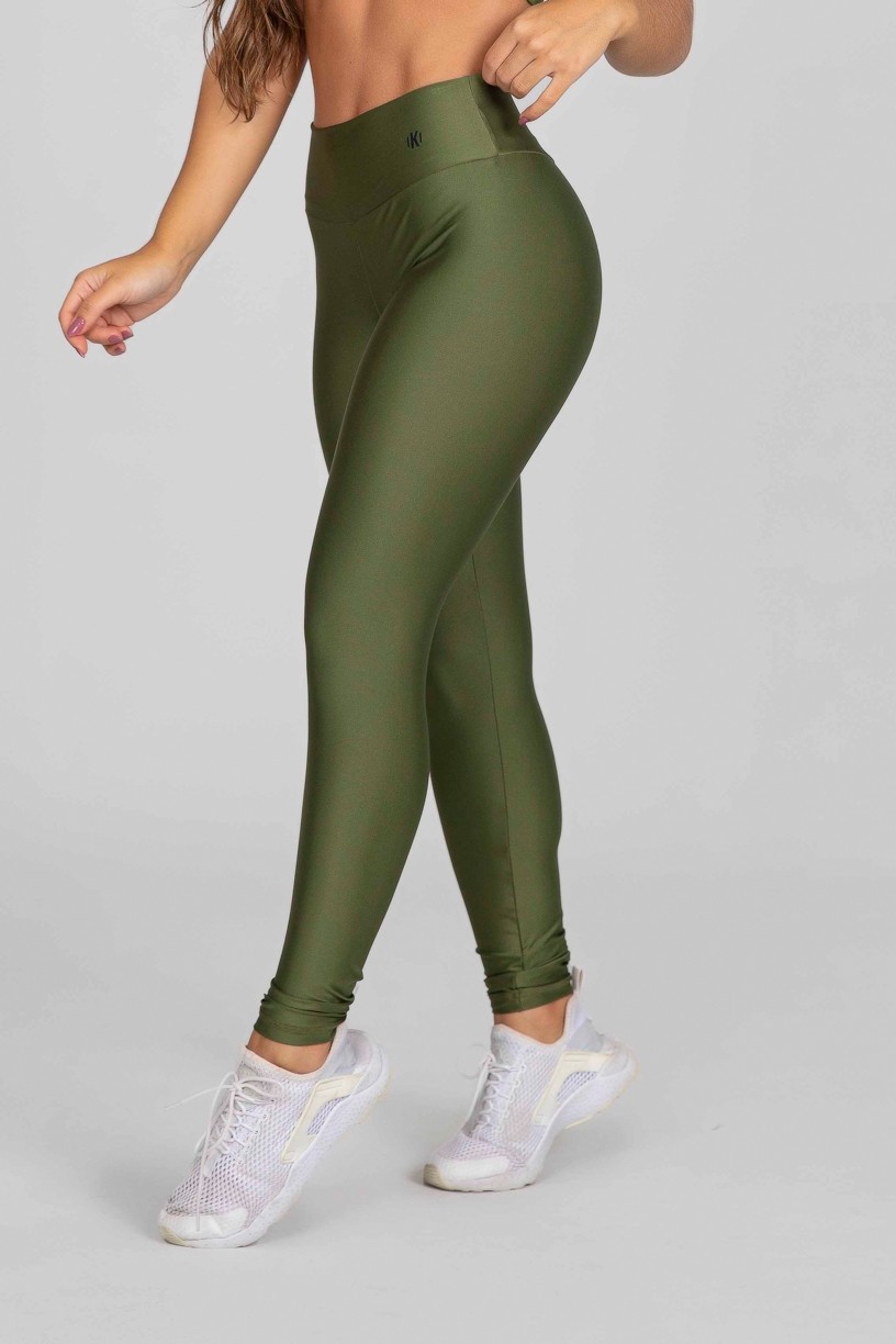 Calça Legging com Franzido Bumbum Up (Verde Militar) | Ref: K2879-E