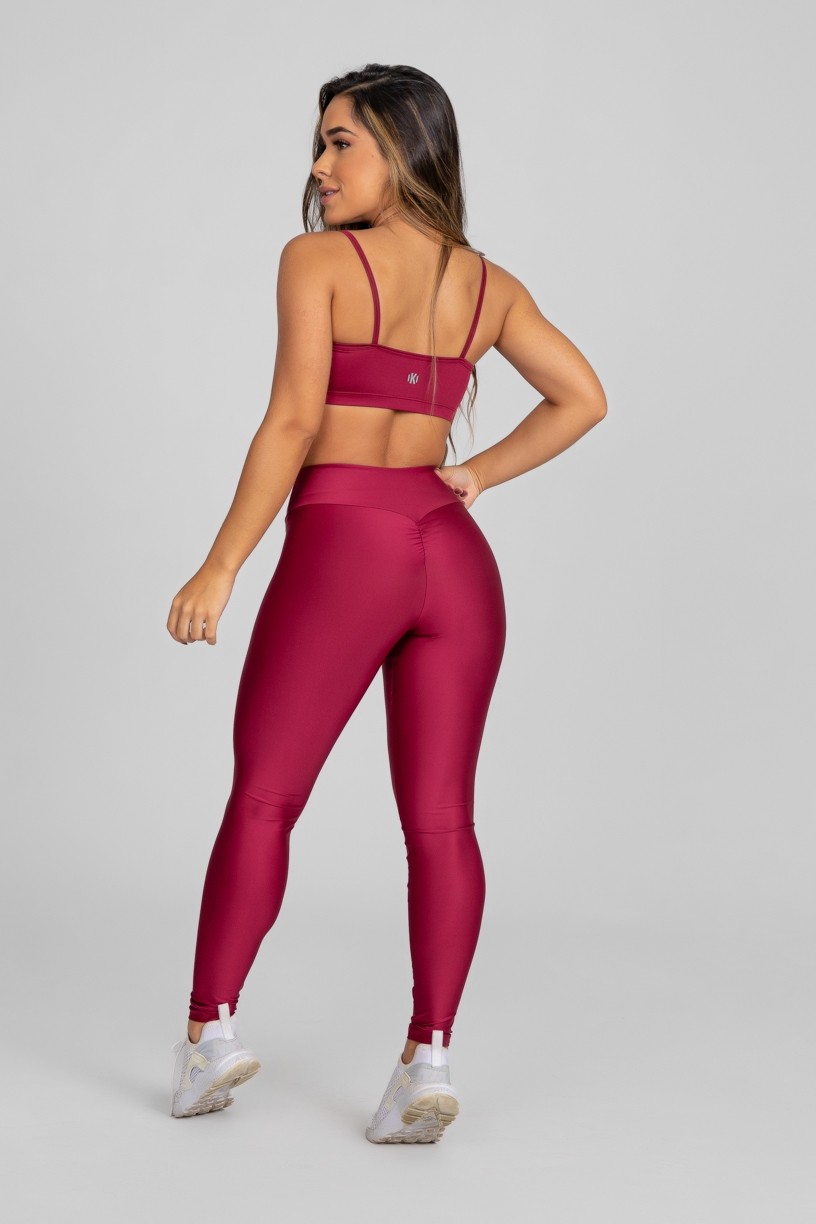 Calça Legging com Franzido Bumbum Up (Vinho) | Ref: K2879-F