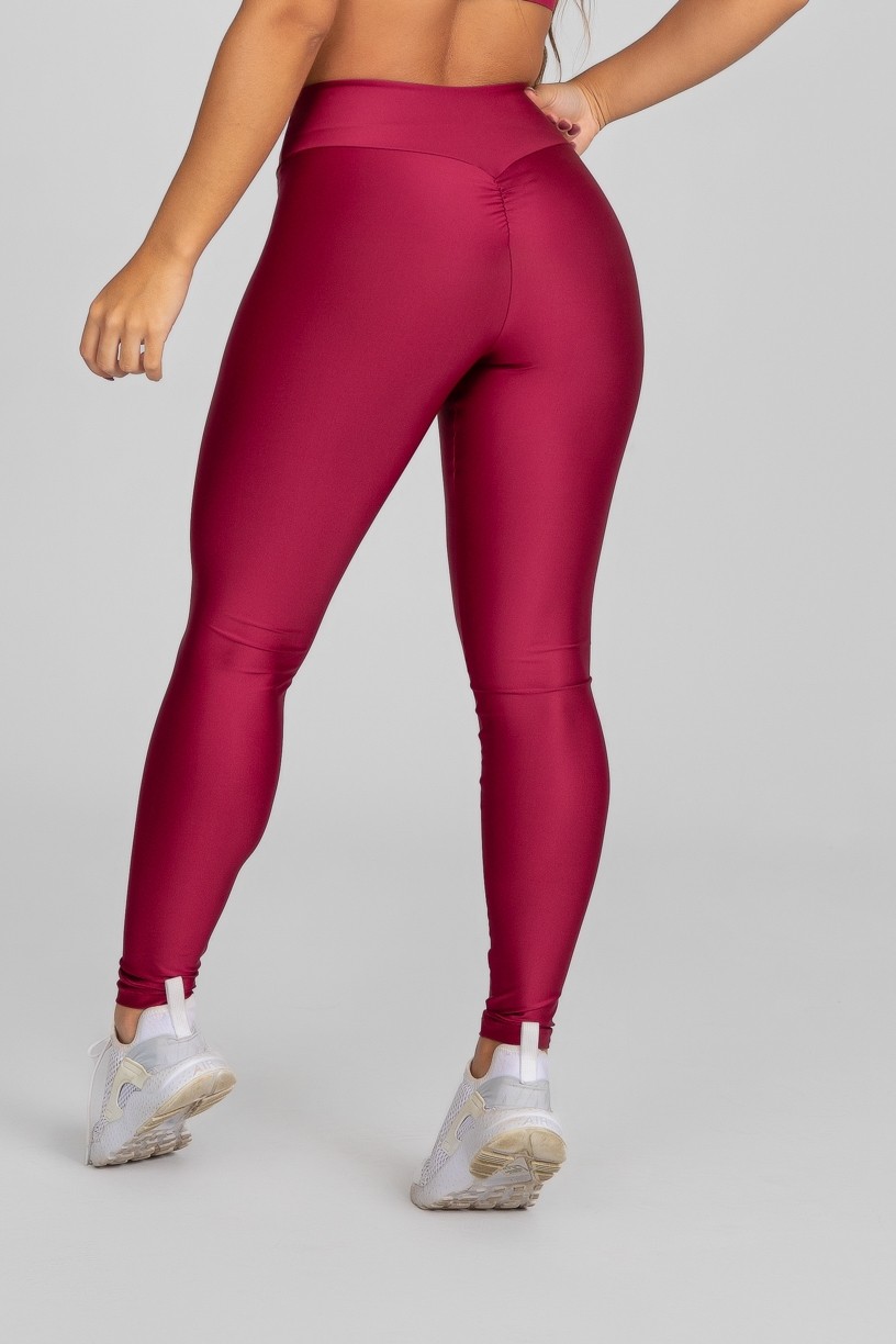 Calça Legging com Franzido Bumbum Up (Vinho) | Ref: K2879-F