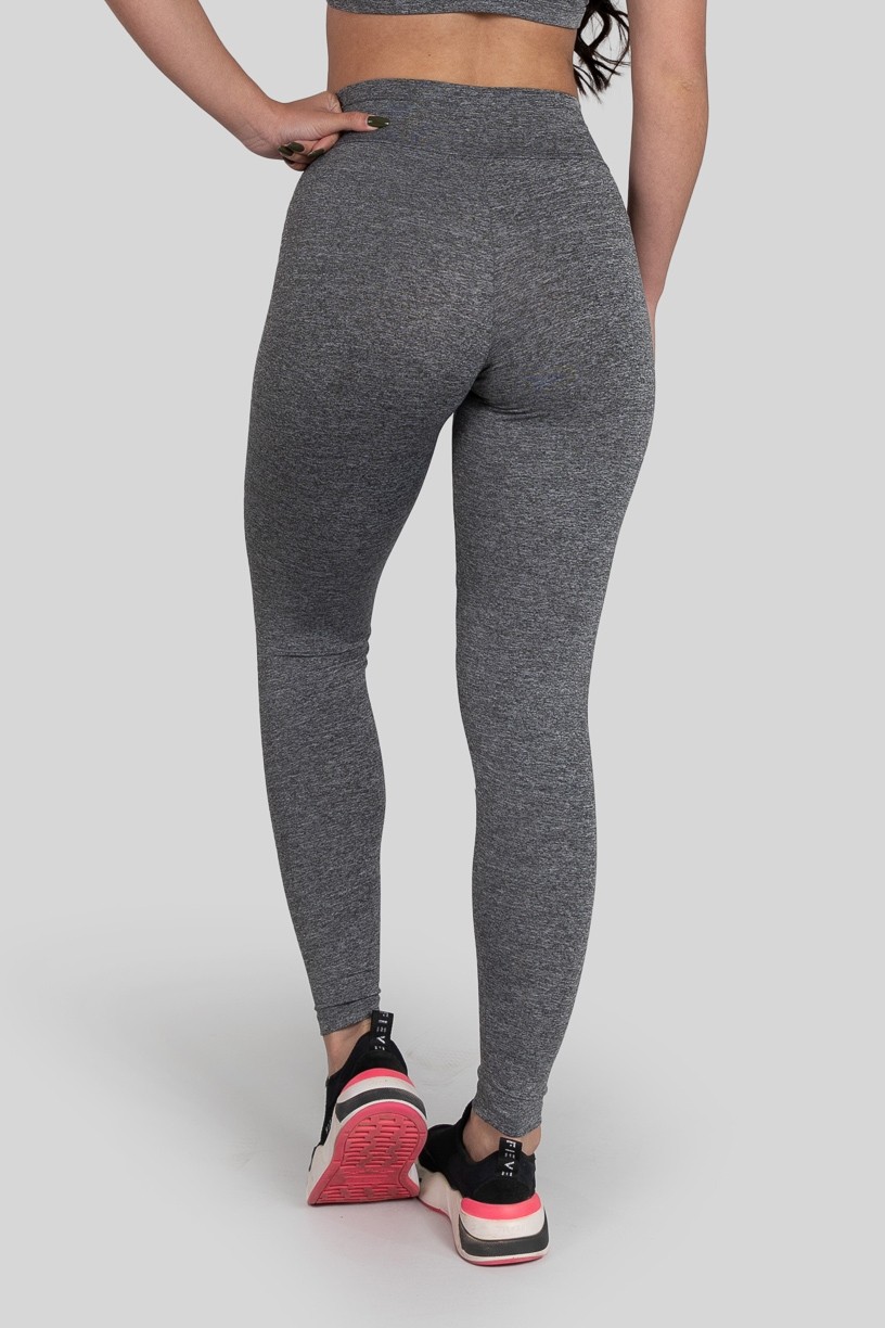 Calça Legging com Recorte (Cinza / Branco) | Ref: K3153-B 