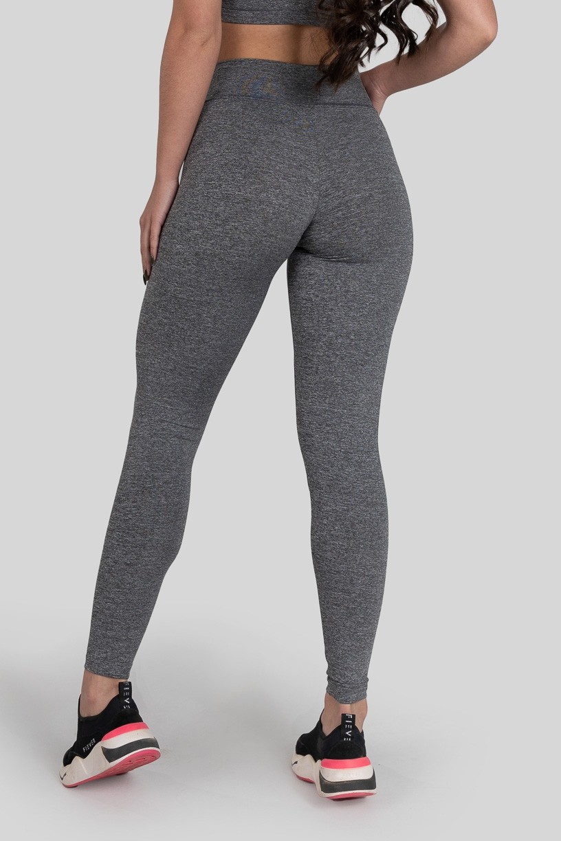 Calça Legging com Recorte (Cinza / Preto) | Ref: K3153-A