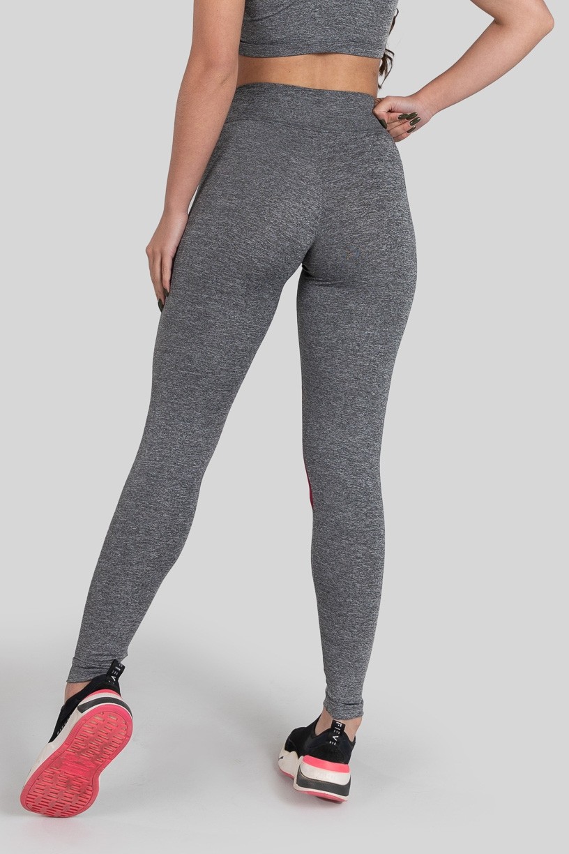 Calça Legging com Recorte (Cinza / Vinho) | Ref: K3153-C