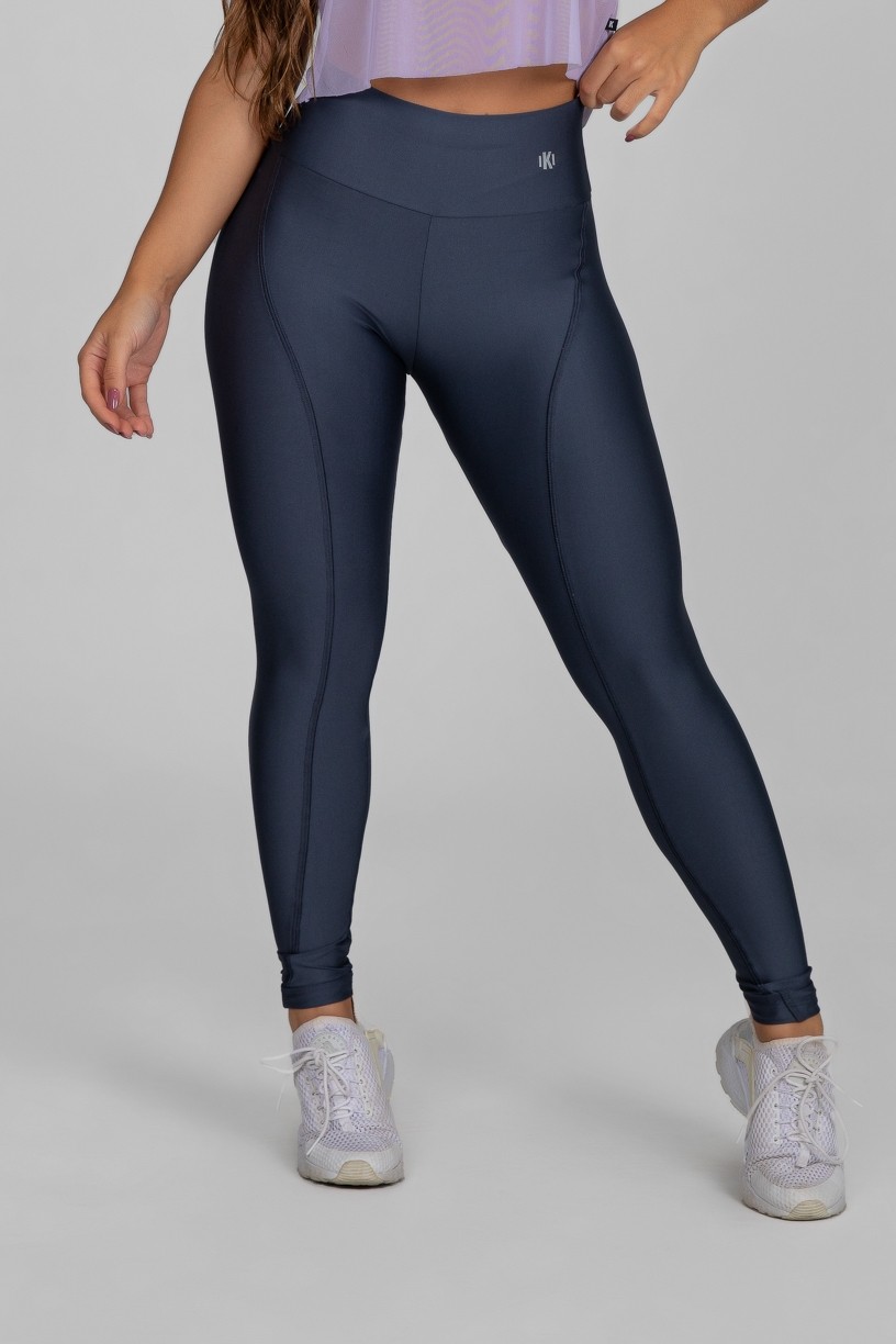 Calça Legging com Recorte Curvo e Pesponto (Chumbo) | Ref: K2886-C