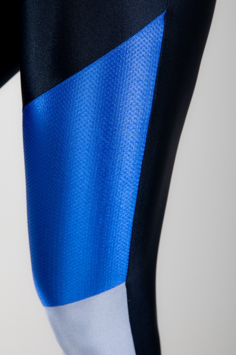 Calça Legging com Recorte Duplo Frontal (Azul Marinho / Azul / Azul Claro) | Ref: K2963-A