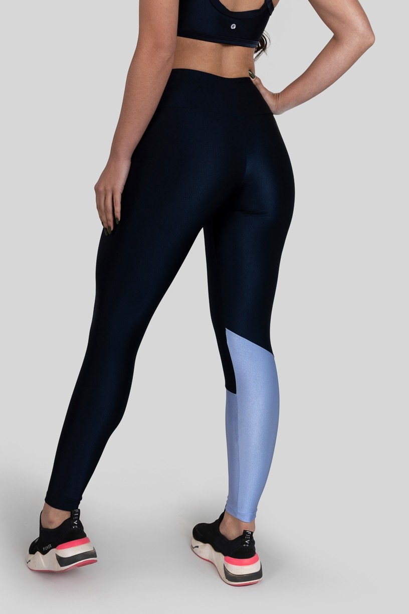 Calça Legging com Recorte e Chapado (Azul Marinho / Azul) | Ref: K3145-D