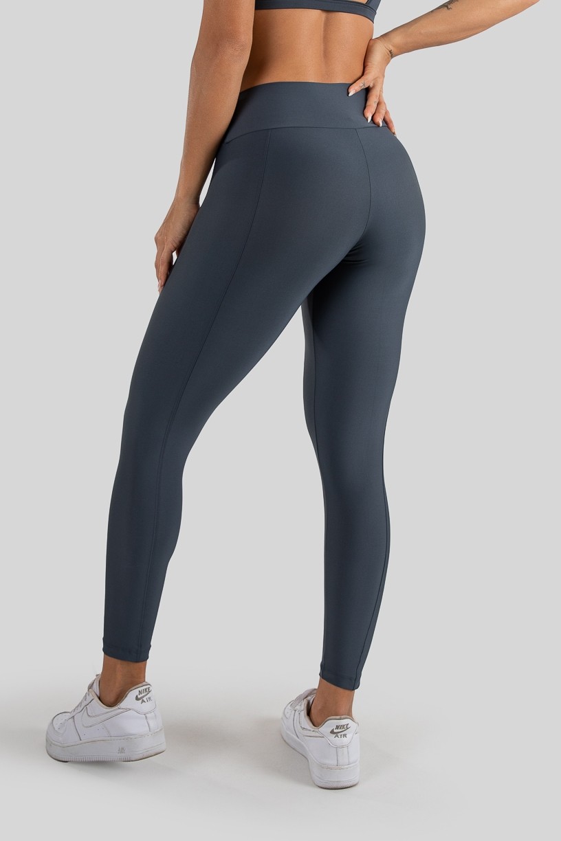 Calça Legging com Recorte e Pesponto (Chumbo) | Ref: K3208-B